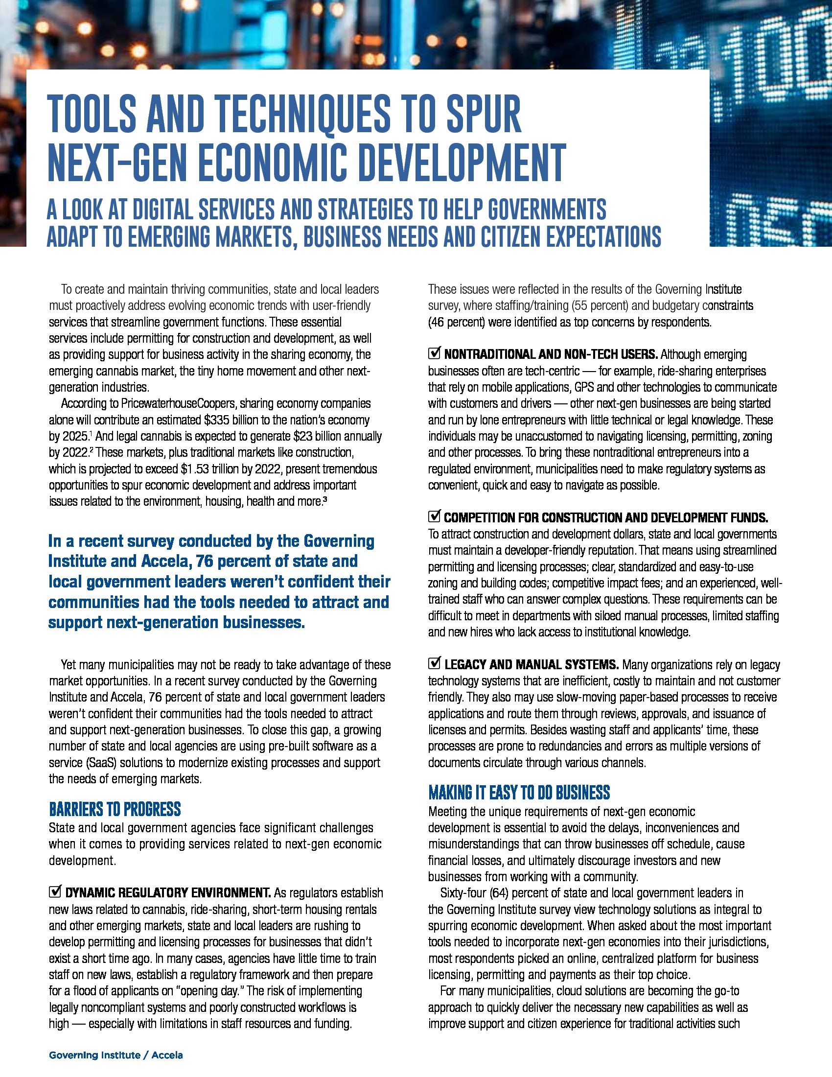 Tools and Techniques for Next-Gen Economic Development